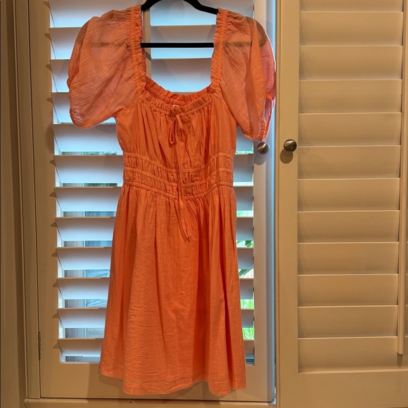 Pink Puff Sleeve Dress, great condition, worn once - Picture 1 of 3